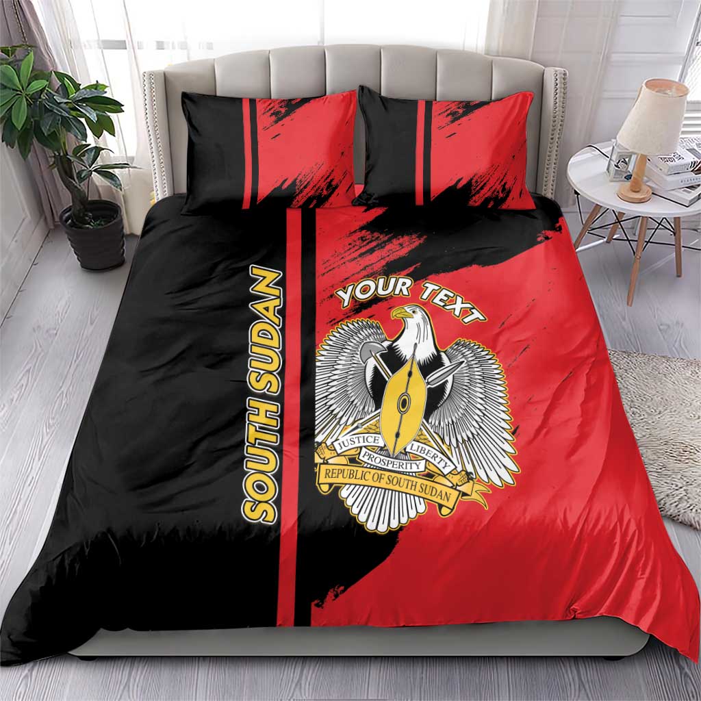 Personalized South Sudan Bedding Set Coat Of Arms - Sporty Style