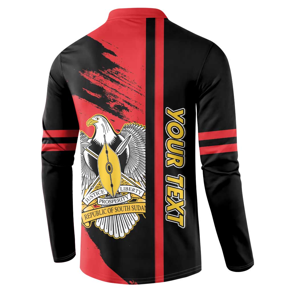 Personalized South Sudan Button Sweatshirt Coat Of Arms - Sporty Style