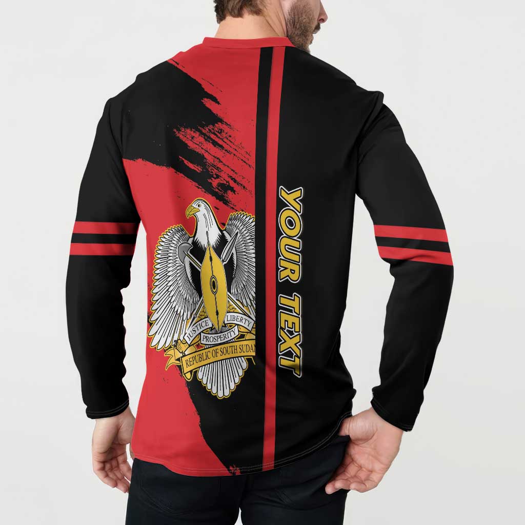 Personalized South Sudan Button Sweatshirt Coat Of Arms - Sporty Style