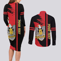 Personalized South Sudan Couples Matching Long Sleeve Bodycon Dress and Long Sleeve Button Shirt Coat Of Arms - Sporty Style