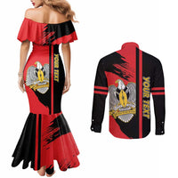 Personalized South Sudan Couples Matching Mermaid Dress and Long Sleeve Button Shirt Coat Of Arms - Sporty Style