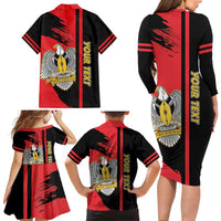 Personalized South Sudan Family Matching Long Sleeve Bodycon Dress and Hawaiian Shirt Coat Of Arms - Sporty Style