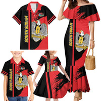Personalized South Sudan Family Matching Mermaid Dress and Hawaiian Shirt Coat Of Arms - Sporty Style