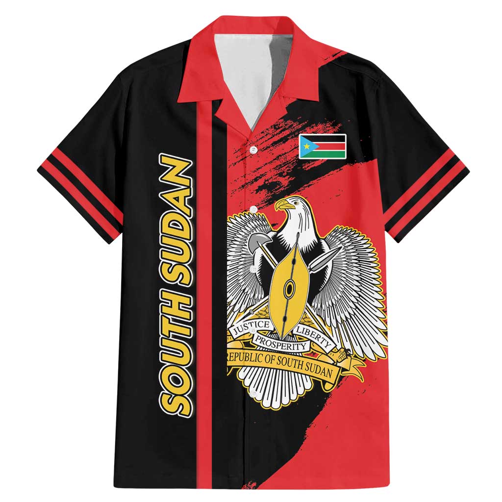 Personalized South Sudan Family Matching Mermaid Dress and Hawaiian Shirt Coat Of Arms - Sporty Style