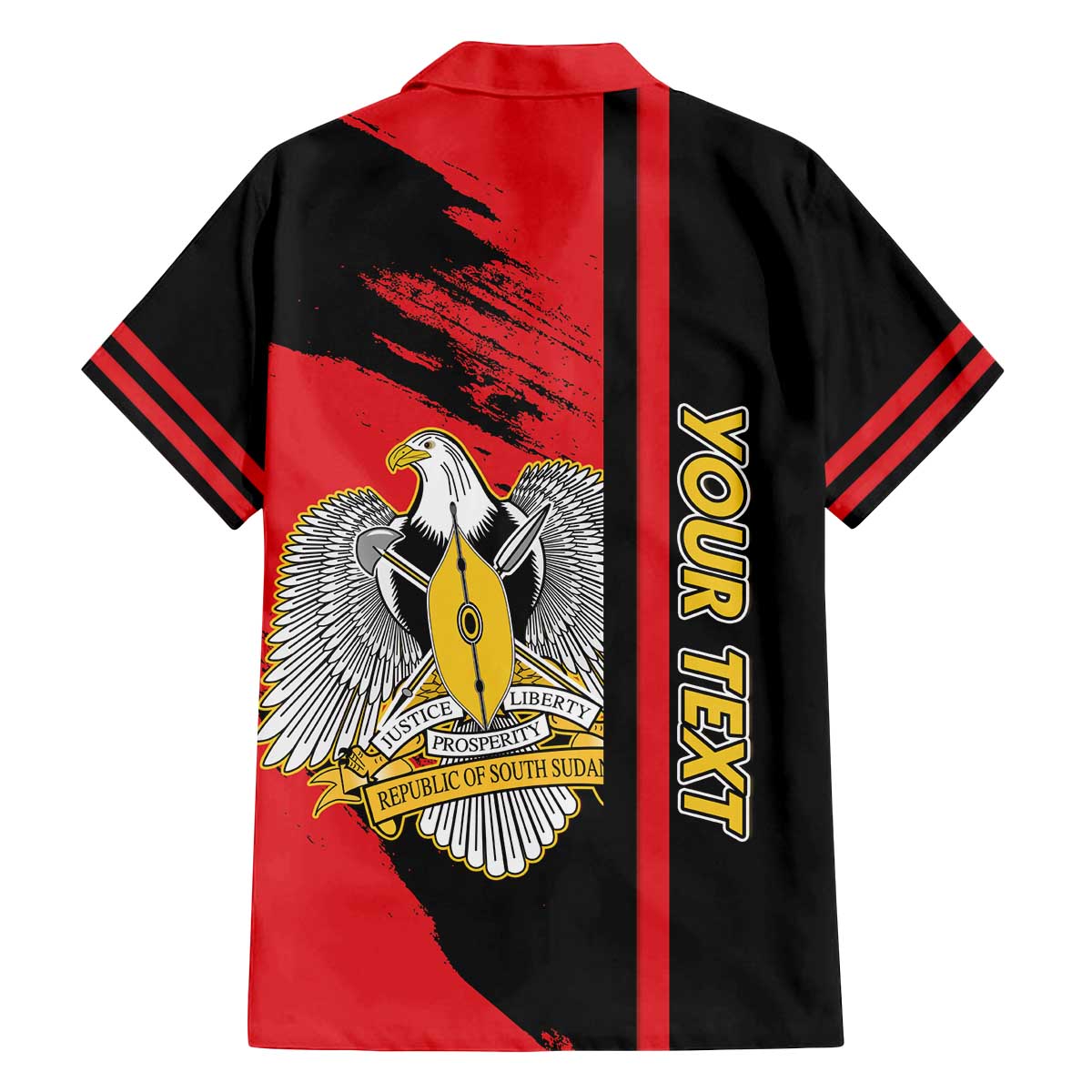 Personalized South Sudan Family Matching Off The Shoulder Long Sleeve Dress and Hawaiian Shirt Coat Of Arms - Sporty Style