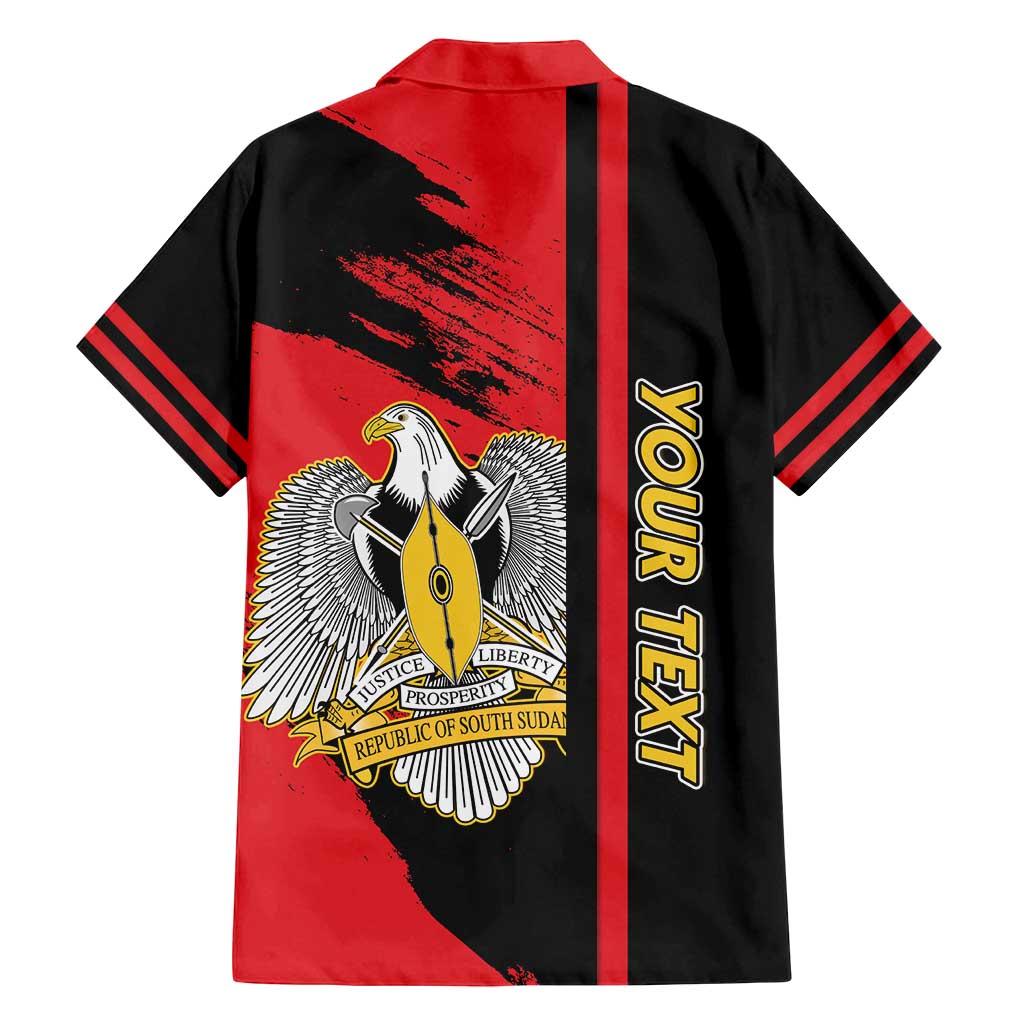 Personalized South Sudan Family Matching Off Shoulder Maxi Dress and Hawaiian Shirt Coat Of Arms - Sporty Style