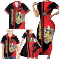 Personalized South Sudan Family Matching Short Sleeve Bodycon Dress and Hawaiian Shirt Coat Of Arms - Sporty Style