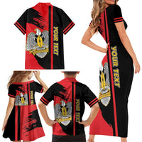 Personalized South Sudan Family Matching Short Sleeve Bodycon Dress and Hawaiian Shirt Coat Of Arms - Sporty Style