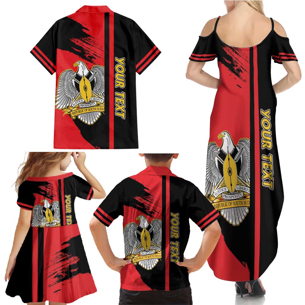 Personalized South Sudan Family Matching Summer Maxi Dress and Hawaiian Shirt Coat Of Arms - Sporty Style