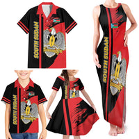 Personalized South Sudan Family Matching Tank Maxi Dress and Hawaiian Shirt Coat Of Arms - Sporty Style
