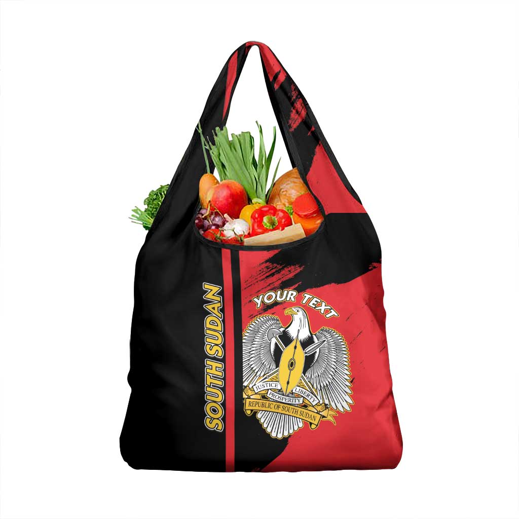 Personalized South Sudan Grocery Bag Coat Of Arms - Sporty Style