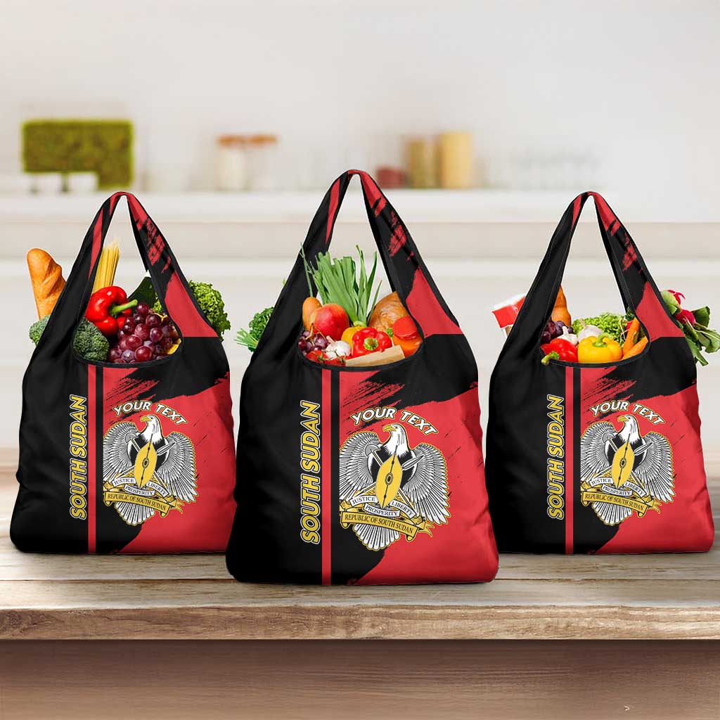 Personalized South Sudan Grocery Bag Coat Of Arms - Sporty Style