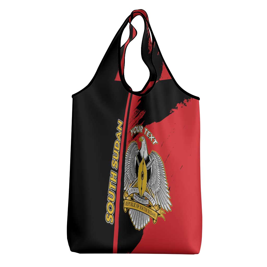 Personalized South Sudan Grocery Bag Coat Of Arms - Sporty Style