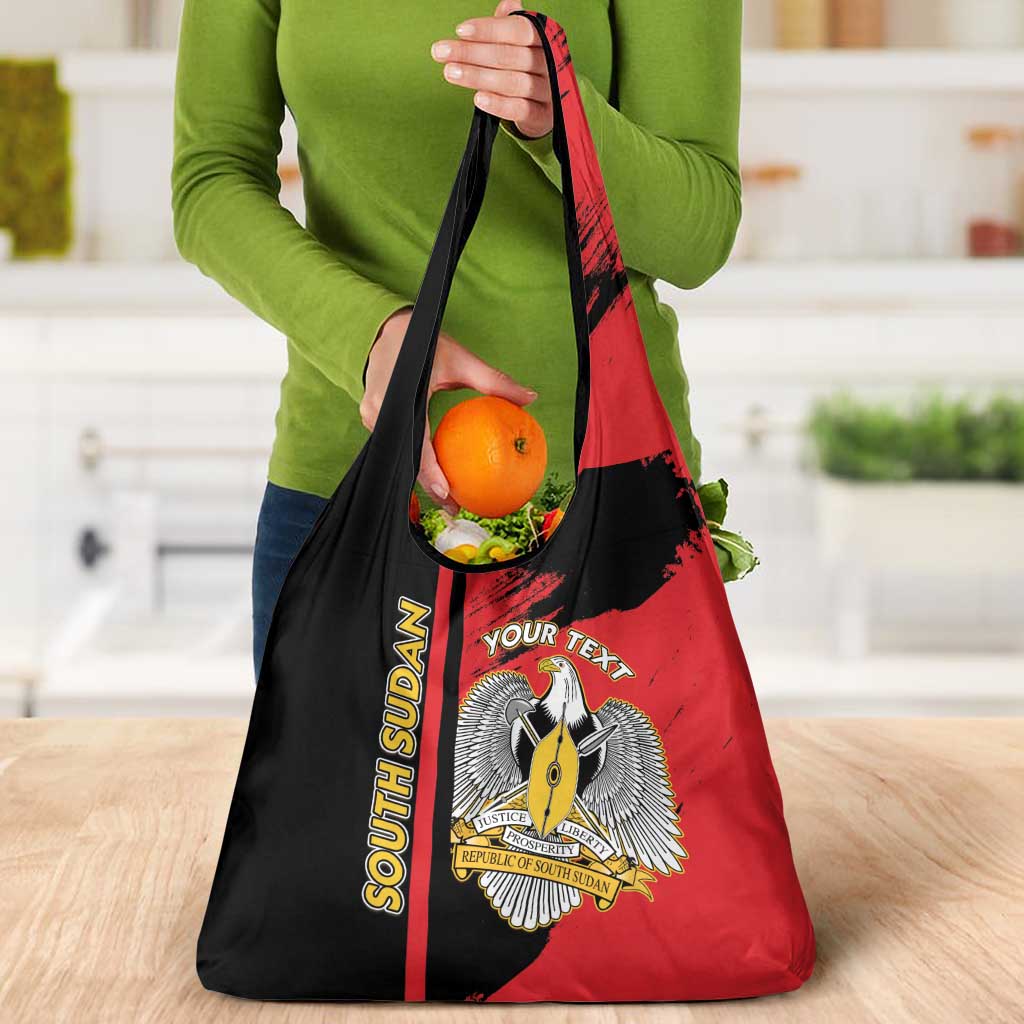 Personalized South Sudan Grocery Bag Coat Of Arms - Sporty Style