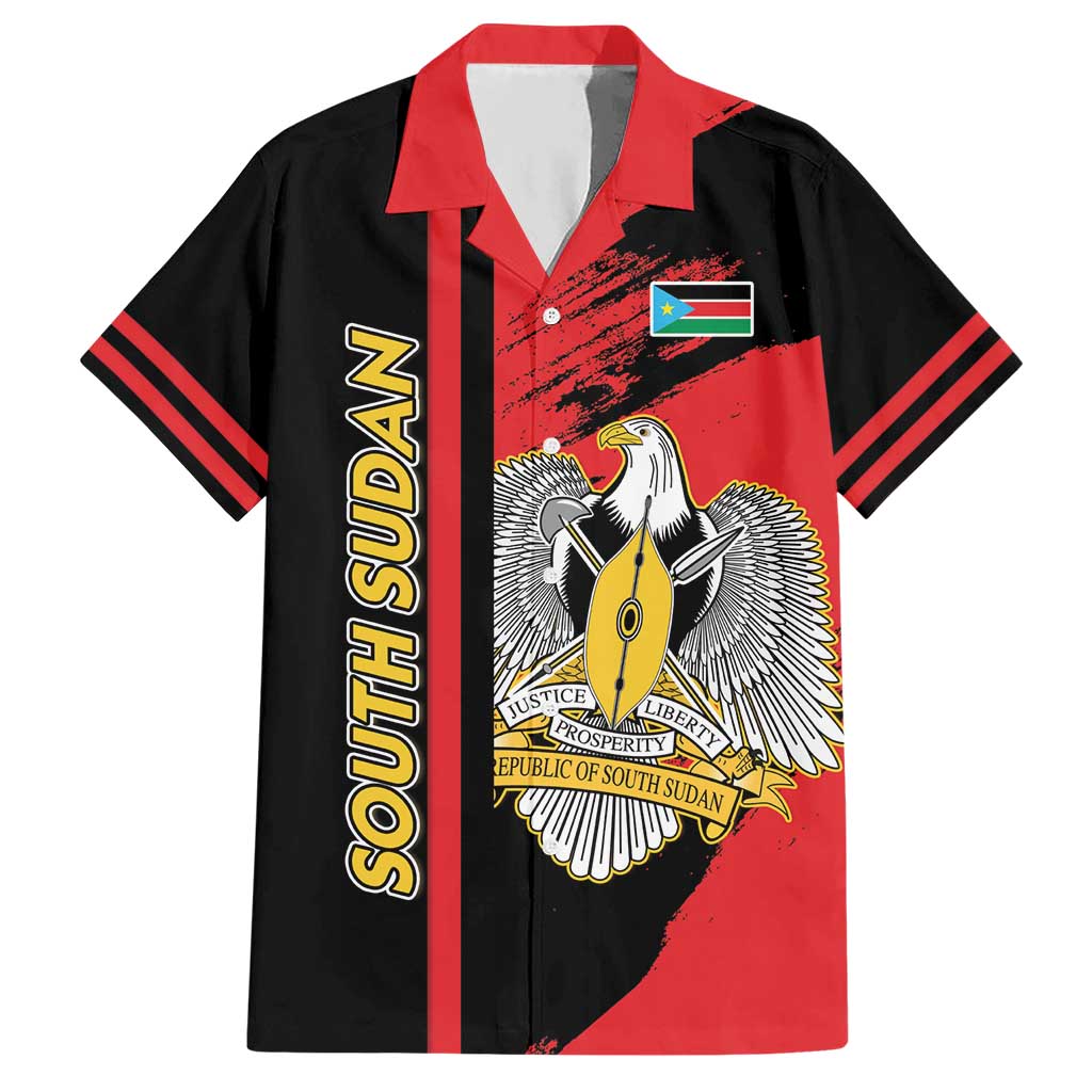 Personalized South Sudan Hawaiian Shirt Coat Of Arms - Sporty Style