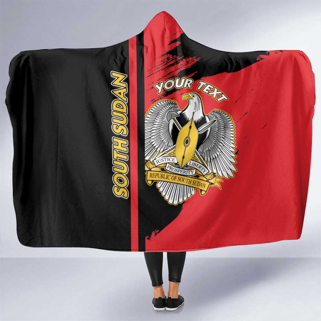 Personalized South Sudan Hooded Blanket Coat Of Arms - Sporty Style