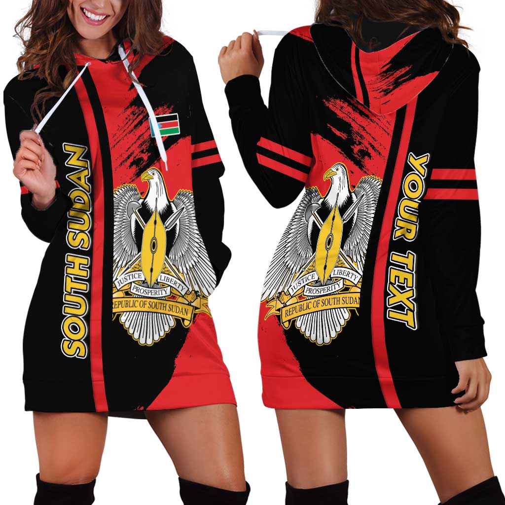 Personalized South Sudan Hoodie Dress Coat Of Arms - Sporty Style