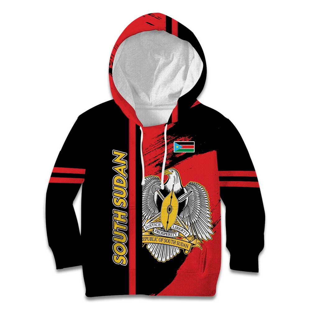 Personalized South Sudan Kid Hoodie Coat Of Arms - Sporty Style