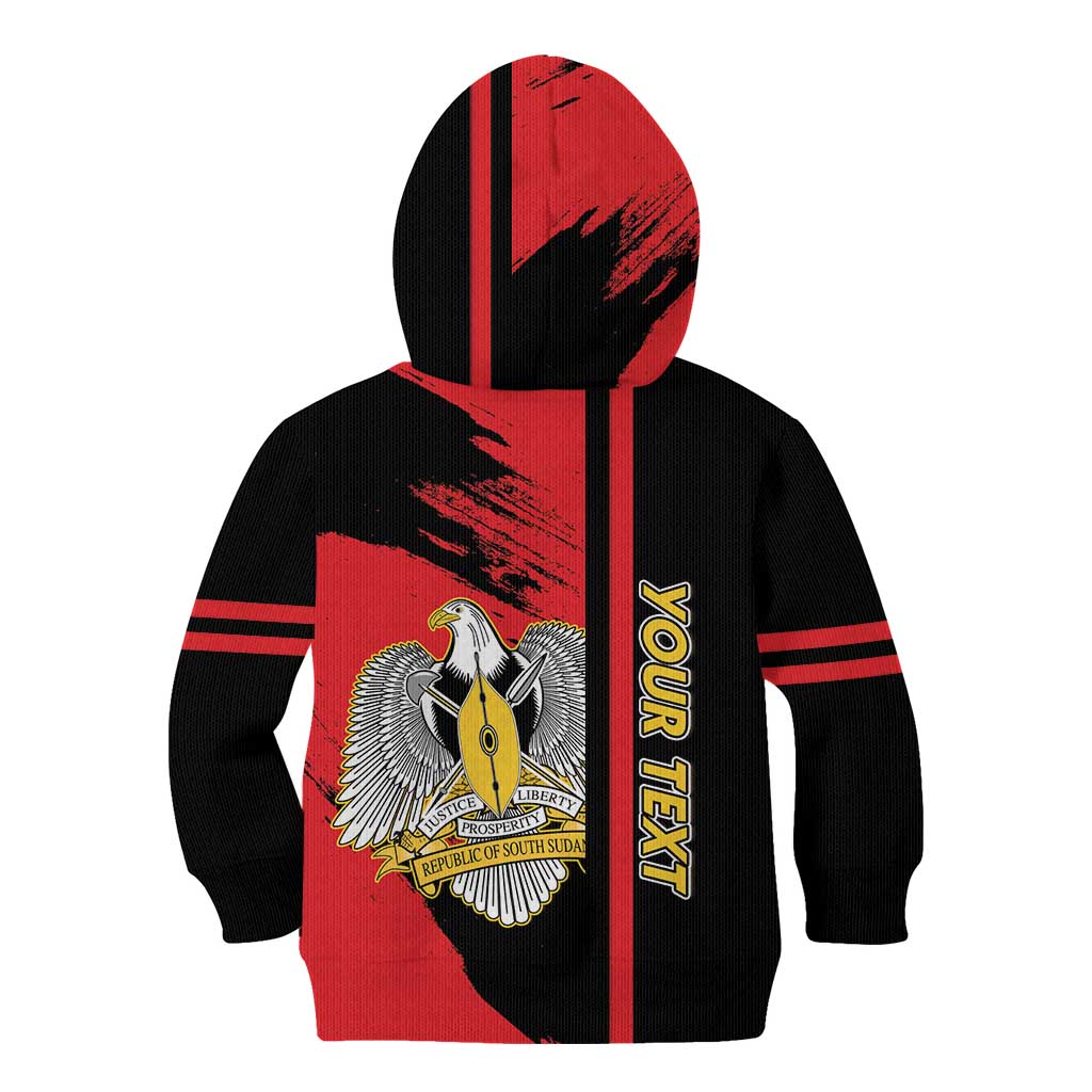 Personalized South Sudan Kid Hoodie Coat Of Arms - Sporty Style