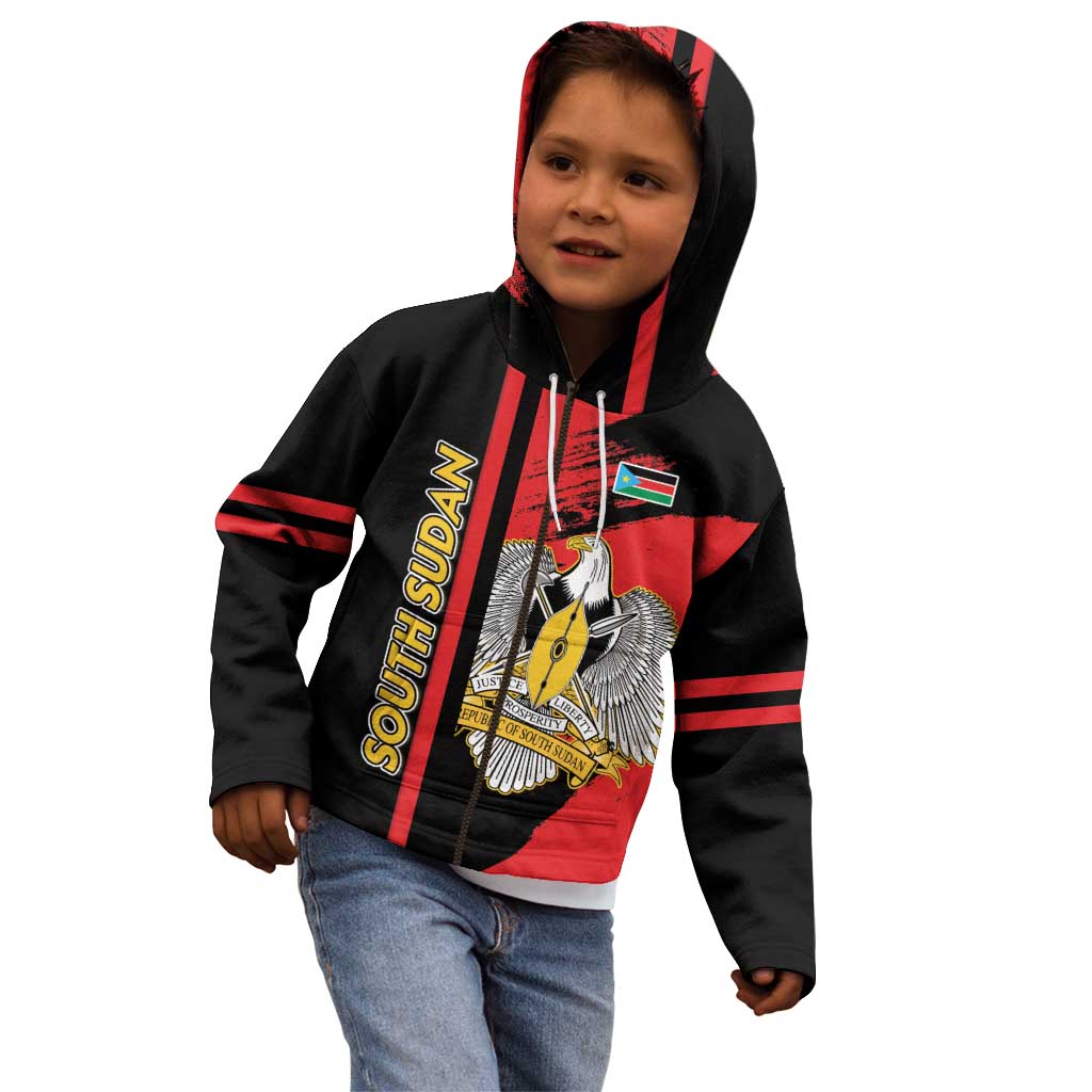 Personalized South Sudan Kid Hoodie Coat Of Arms - Sporty Style