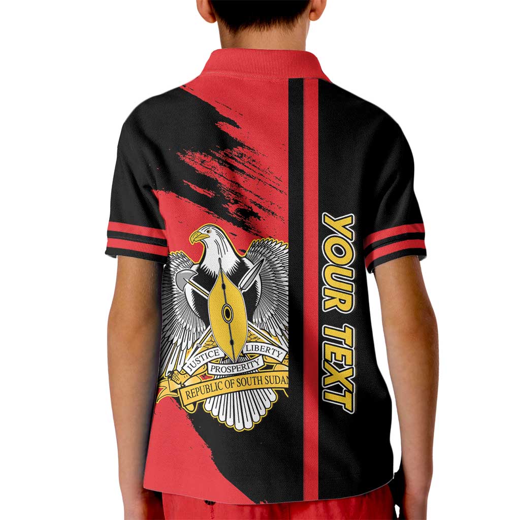 Personalized South Sudan Kid Polo Shirt Coat Of Arms - Sporty Style