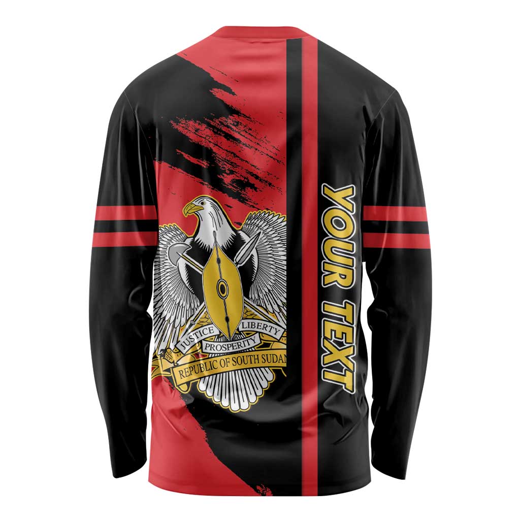 Personalized South Sudan Long Sleeve Shirt Coat Of Arms - Sporty Style