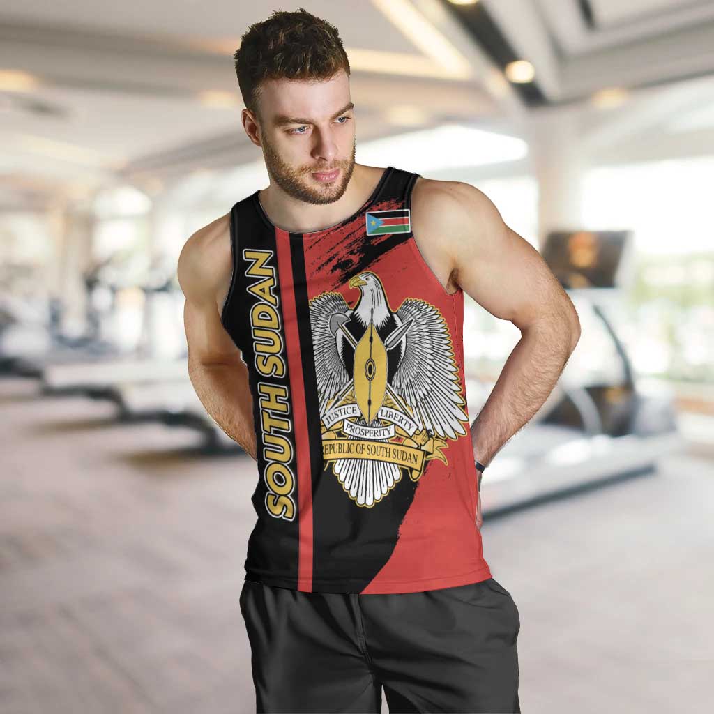 Personalized South Sudan Men Tank Top Coat Of Arms - Sporty Style