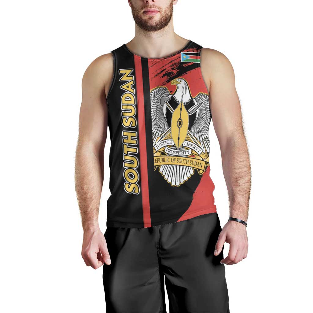 Personalized South Sudan Men Tank Top Coat Of Arms - Sporty Style