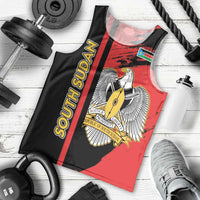 Personalized South Sudan Men Tank Top Coat Of Arms - Sporty Style