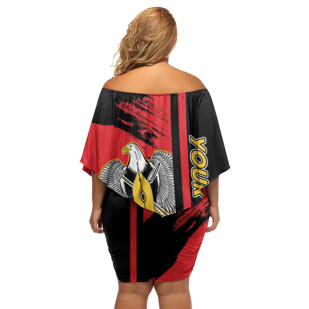 Personalized South Sudan Off Shoulder Short Dress Coat Of Arms - Sporty Style