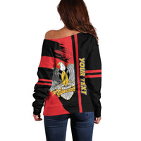 Personalized South Sudan Off Shoulder Sweater Coat Of Arms - Sporty Style