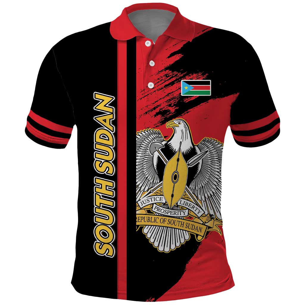 Personalized South Sudan Polo Shirt Coat Of Arms - Sporty Style