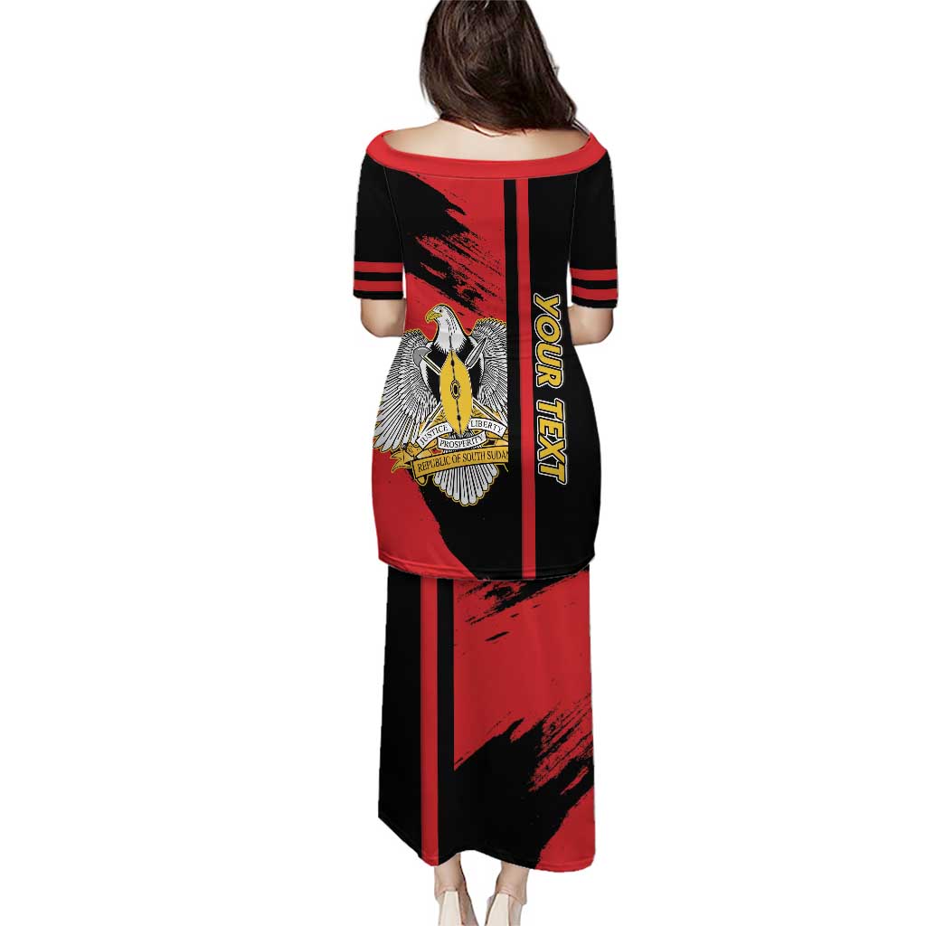Personalized South Sudan Puletasi Coat Of Arms - Sporty Style