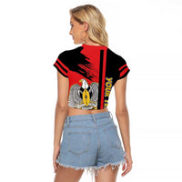 Personalized South Sudan Raglan Cropped T Shirt Coat Of Arms - Sporty Style