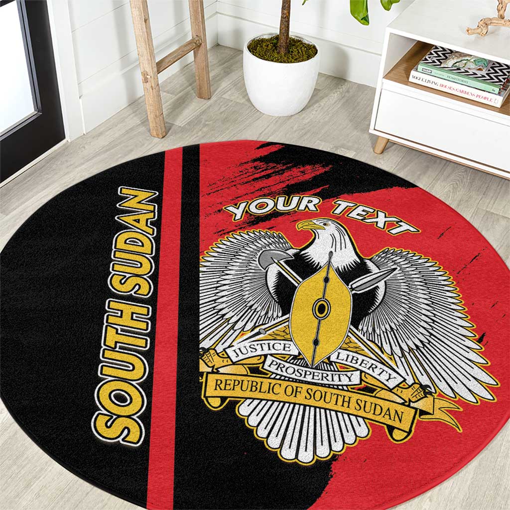 Personalized South Sudan Round Carpet Coat Of Arms - Sporty Style
