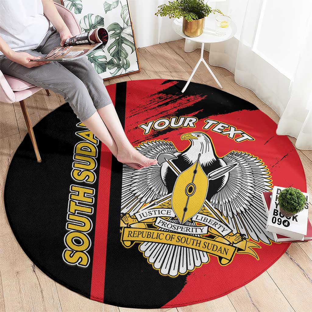 Personalized South Sudan Round Carpet Coat Of Arms - Sporty Style