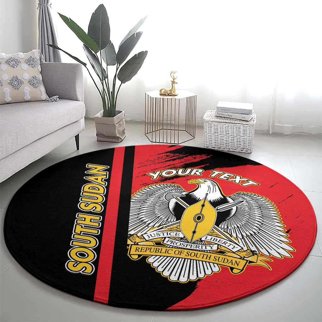 Personalized South Sudan Round Carpet Coat Of Arms - Sporty Style