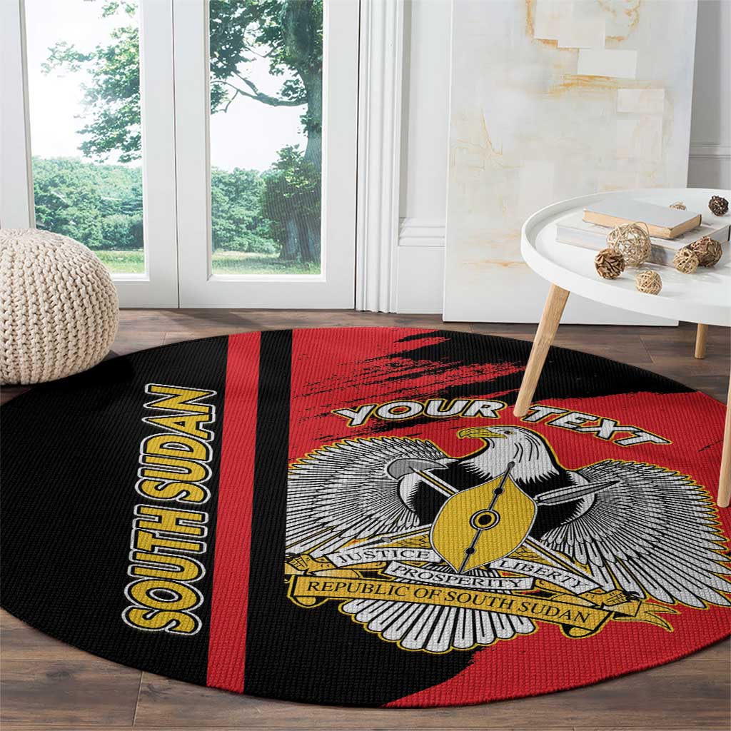 Personalized South Sudan Round Carpet Coat Of Arms - Sporty Style