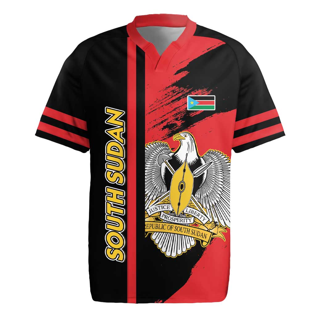 Personalized South Sudan Rugby Jersey Coat Of Arms - Sporty Style