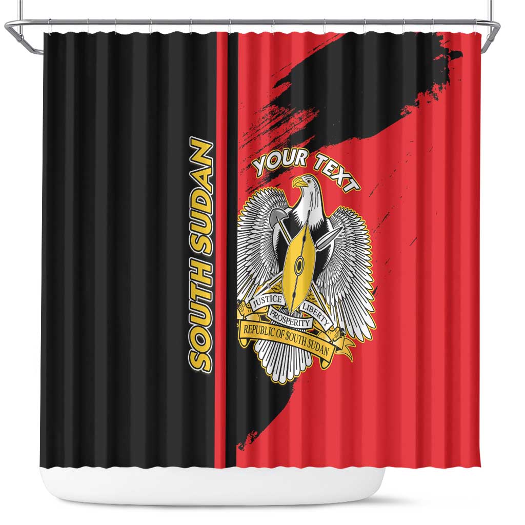 Personalized South Sudan Shower Curtain Coat Of Arms - Sporty Style