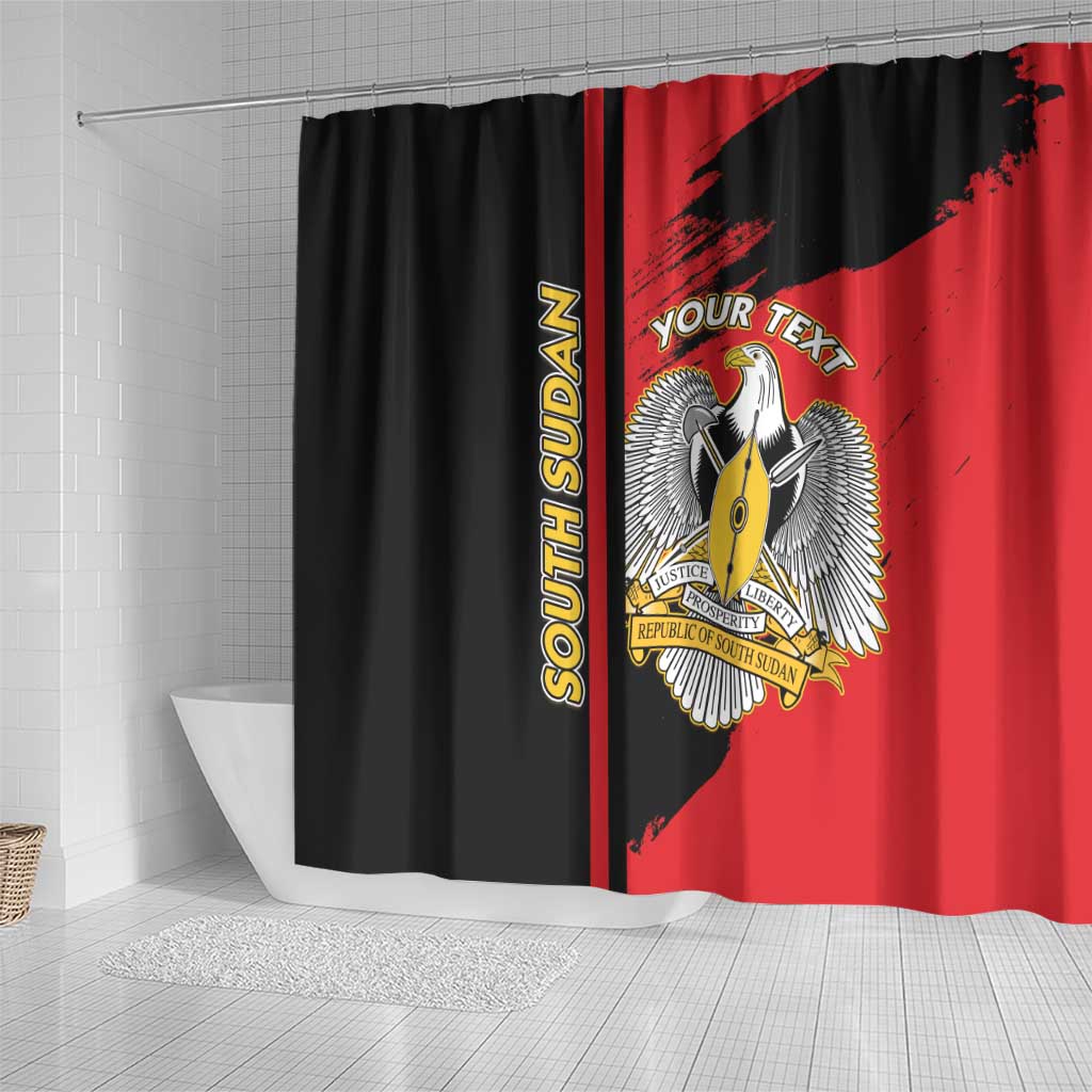 Personalized South Sudan Shower Curtain Coat Of Arms - Sporty Style
