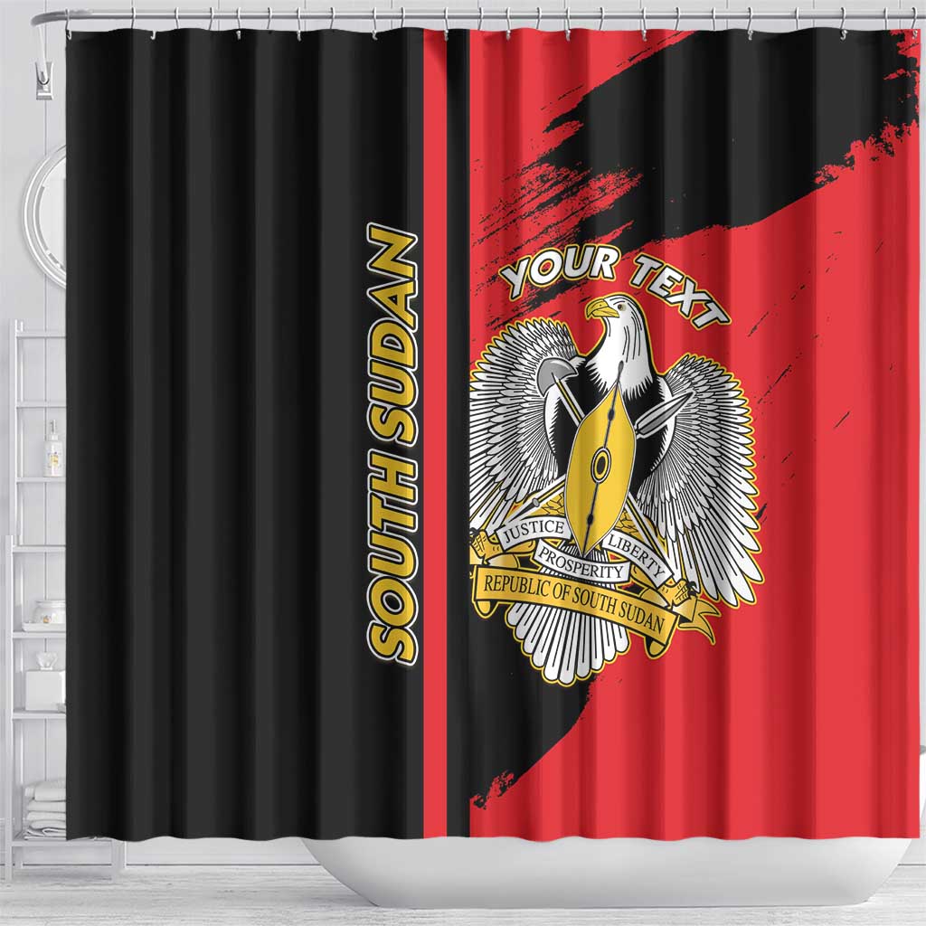 Personalized South Sudan Shower Curtain Coat Of Arms - Sporty Style