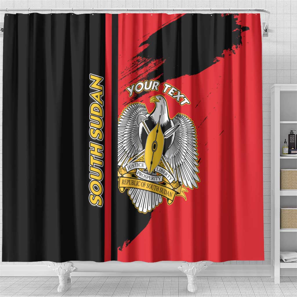 Personalized South Sudan Shower Curtain Coat Of Arms - Sporty Style
