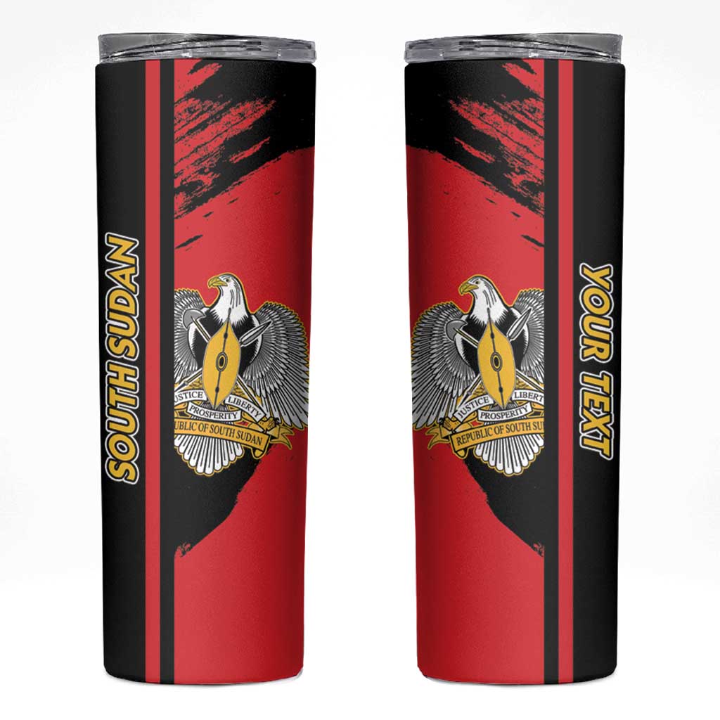 Personalized South Sudan Skinny Tumbler Coat Of Arms - Sporty Style