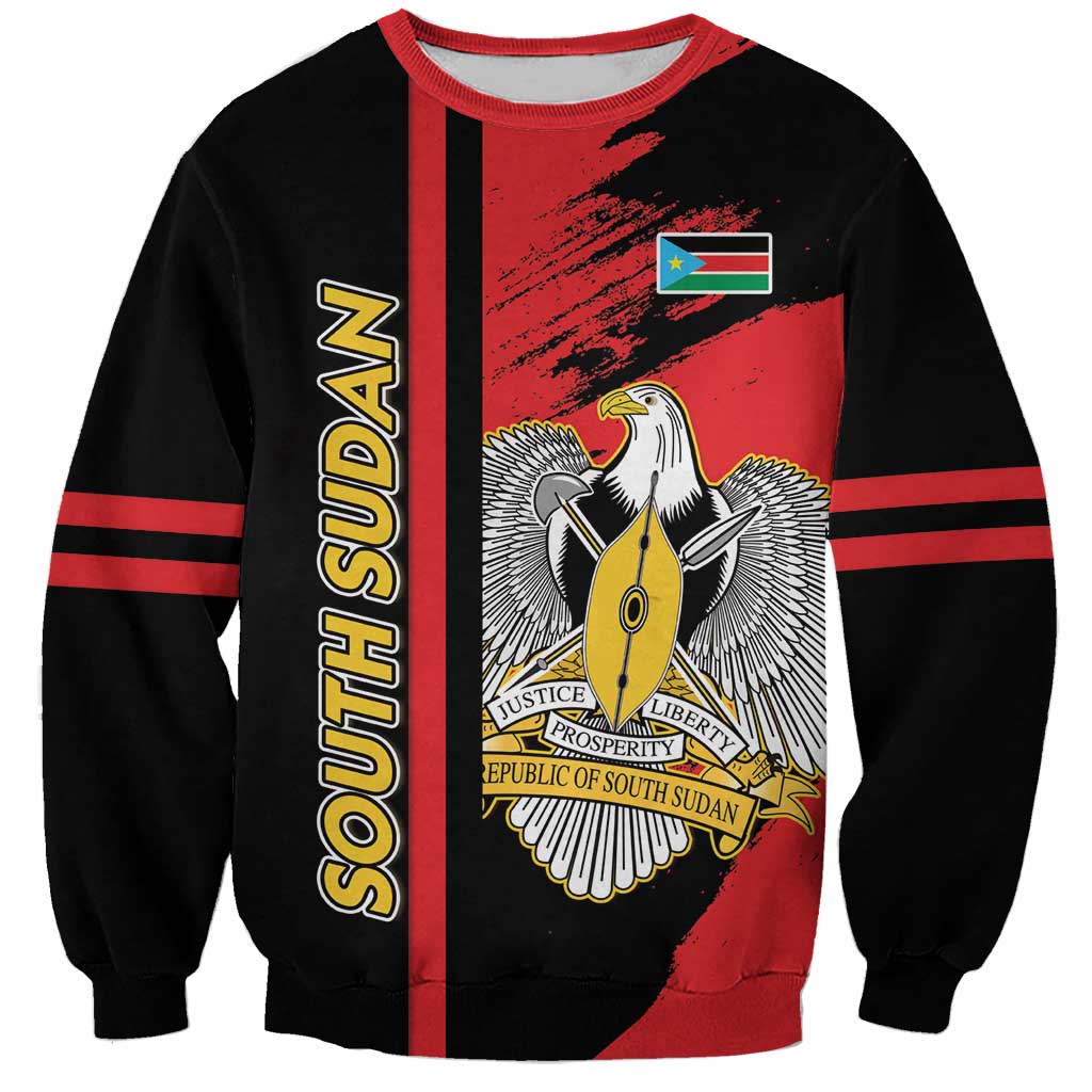 Personalized South Sudan Sweatshirt Coat Of Arms - Sporty Style