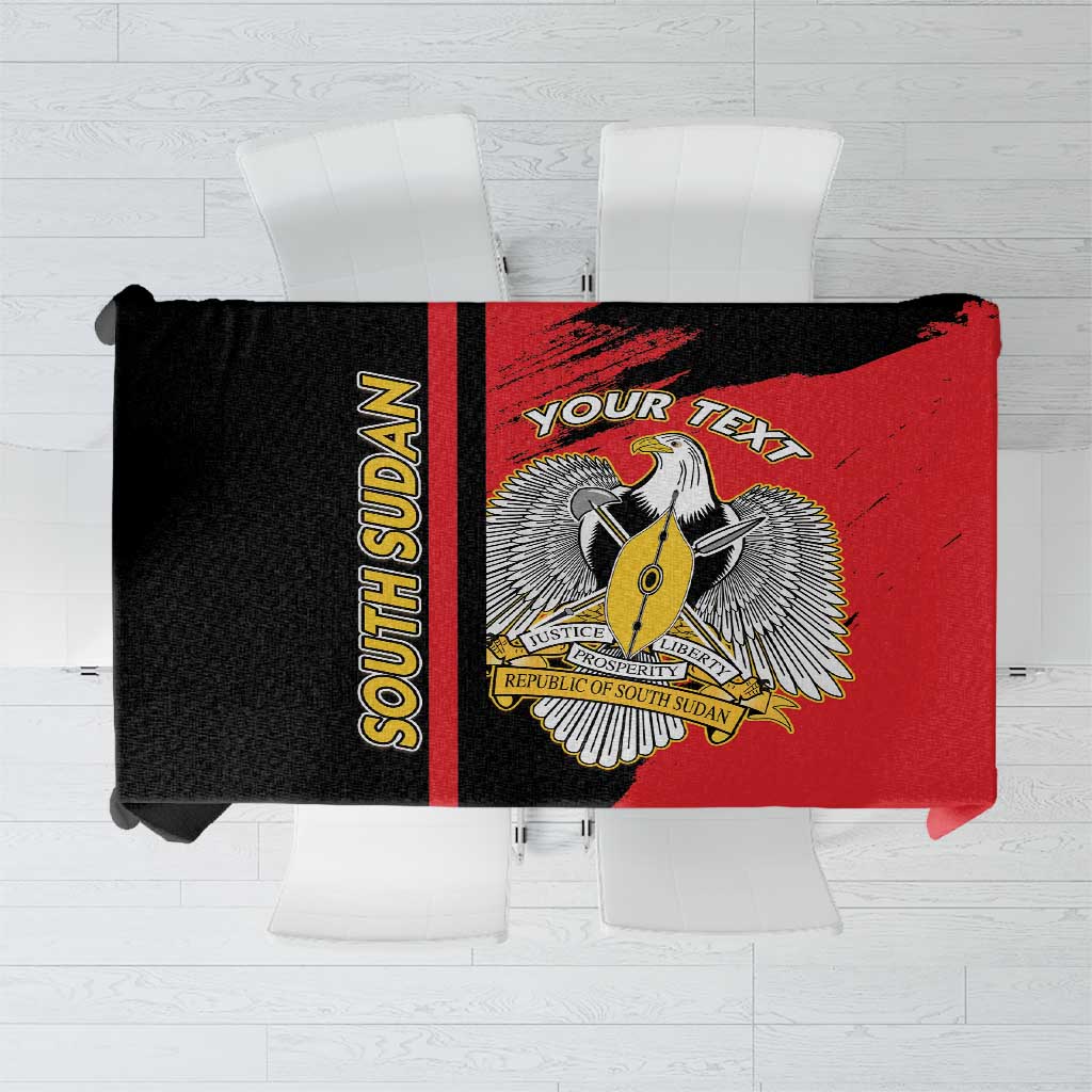 Personalized South Sudan Tablecloth Coat Of Arms - Sporty Style