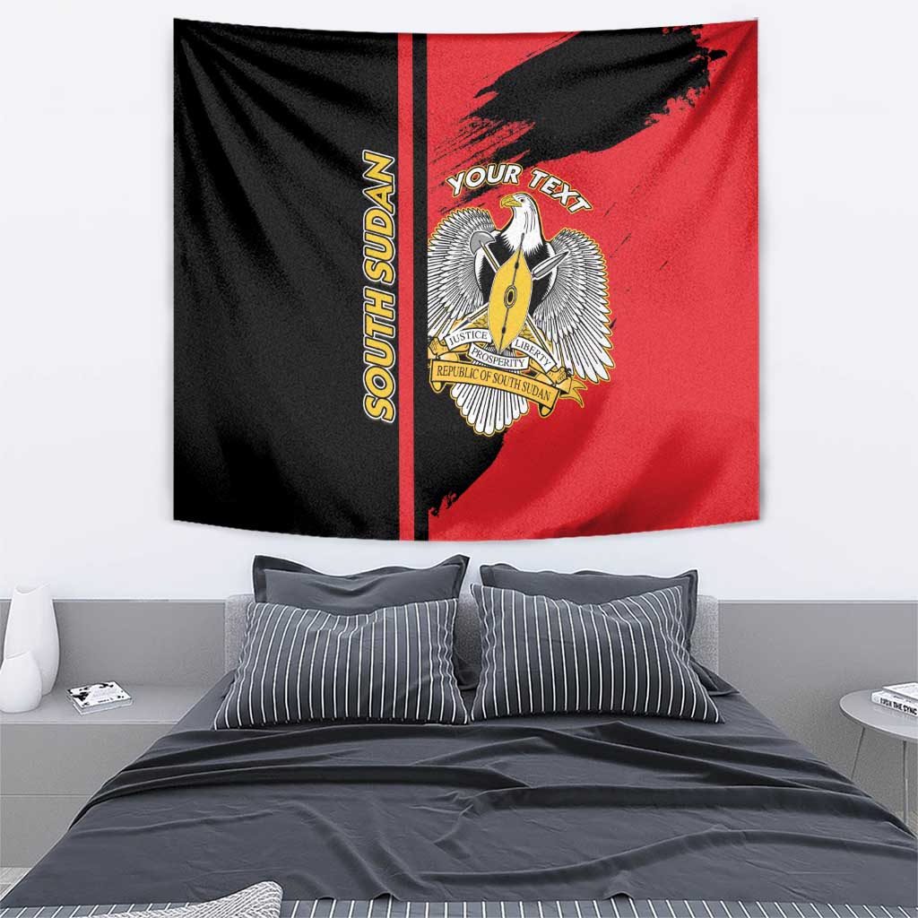 Personalized South Sudan Tapestry Coat Of Arms - Sporty Style
