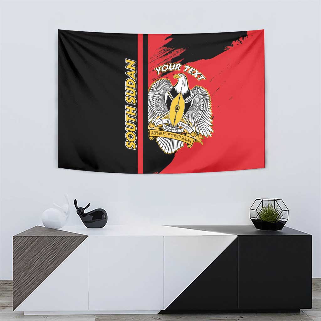 Personalized South Sudan Tapestry Coat Of Arms - Sporty Style