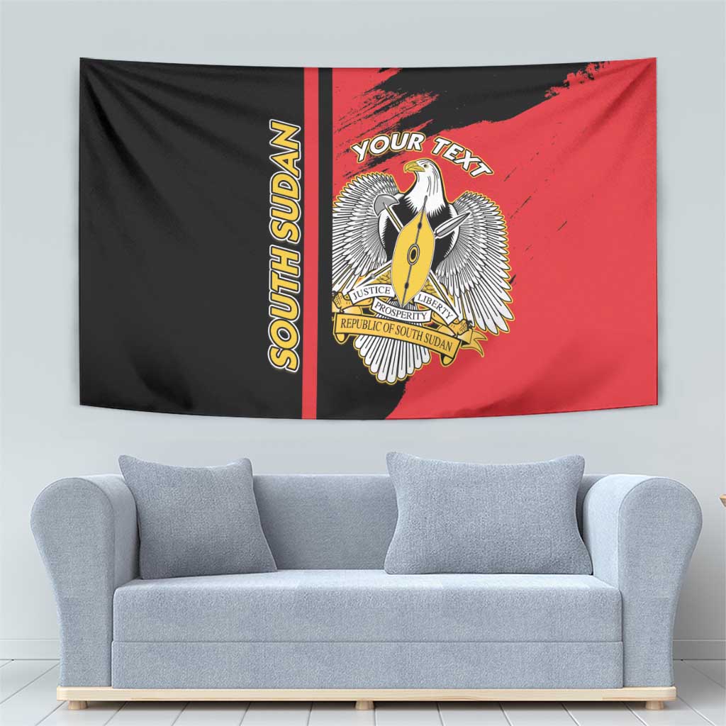 Personalized South Sudan Tapestry Coat Of Arms - Sporty Style