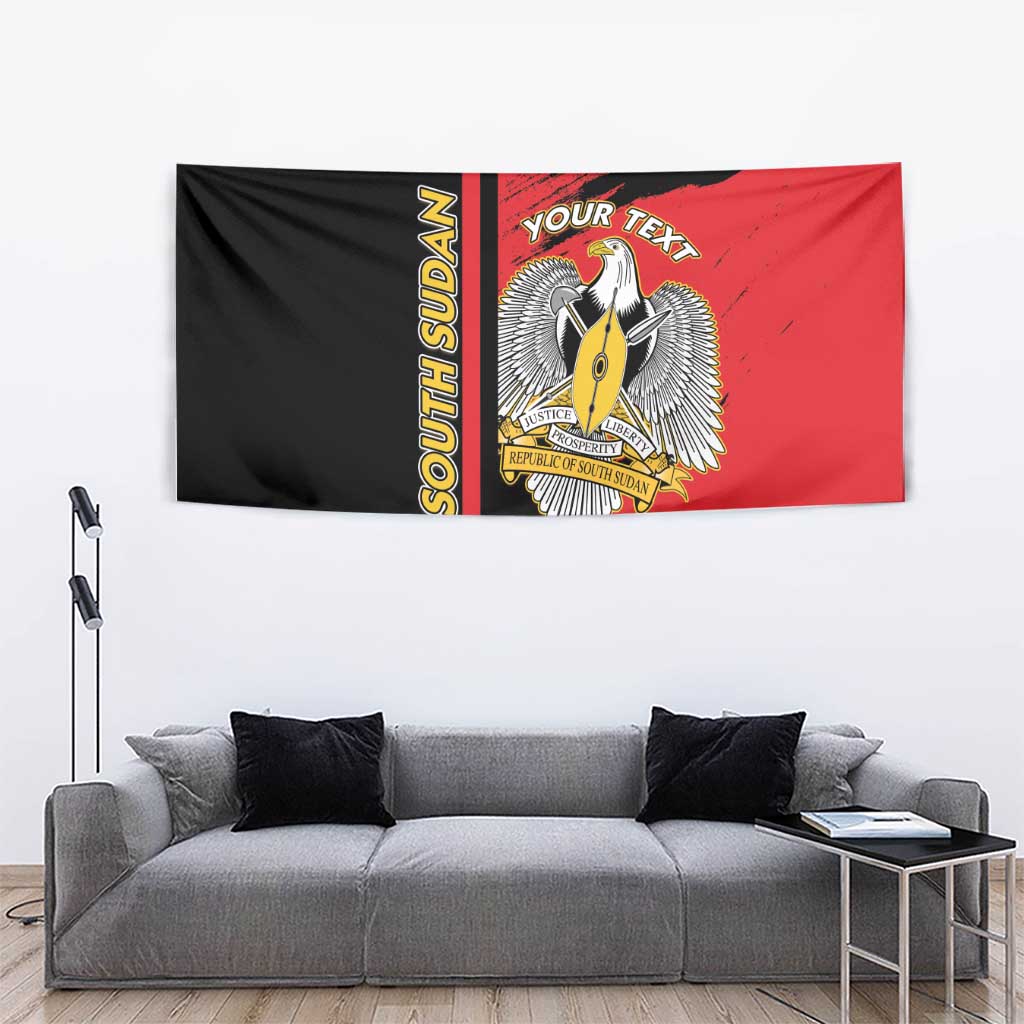 Personalized South Sudan Tapestry Coat Of Arms - Sporty Style